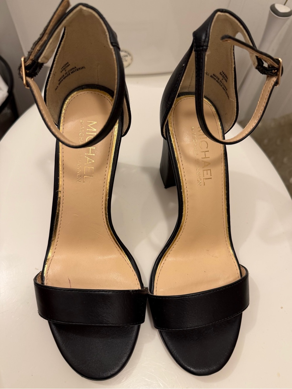 black strappy heels